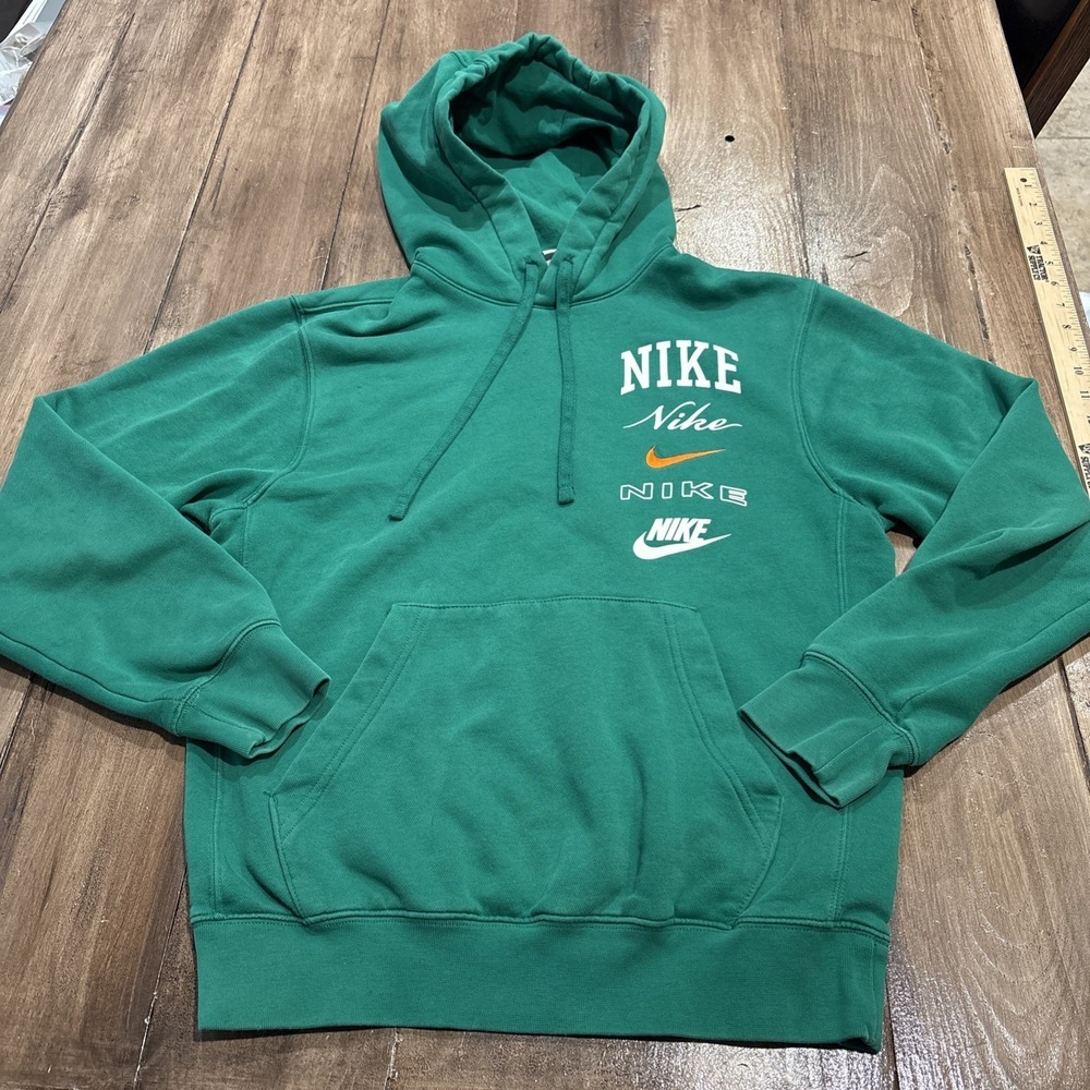 Nike Hoodie Stacked Logo Swoosh Sweatshirt Men's Large Embroidered  Xs Green‎